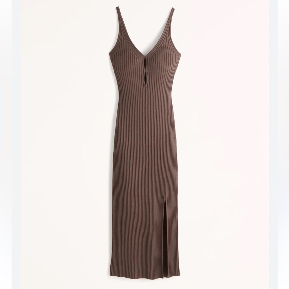 ABERCROMBIE AND FITCH
Elevated Knit Keyhole Midi sweater Dress